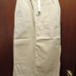 Women's Jean Skirt NWT Size 8 Tan Side Splits Calf Length